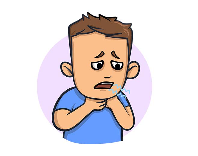 Illustration of person with sore throat