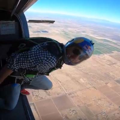 Jeff Provenzano jumping out of a plane